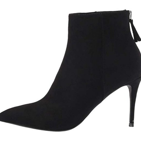 STEVE MADDEN Suede Pointed Toe Heel Booties - Picture 2 of 3